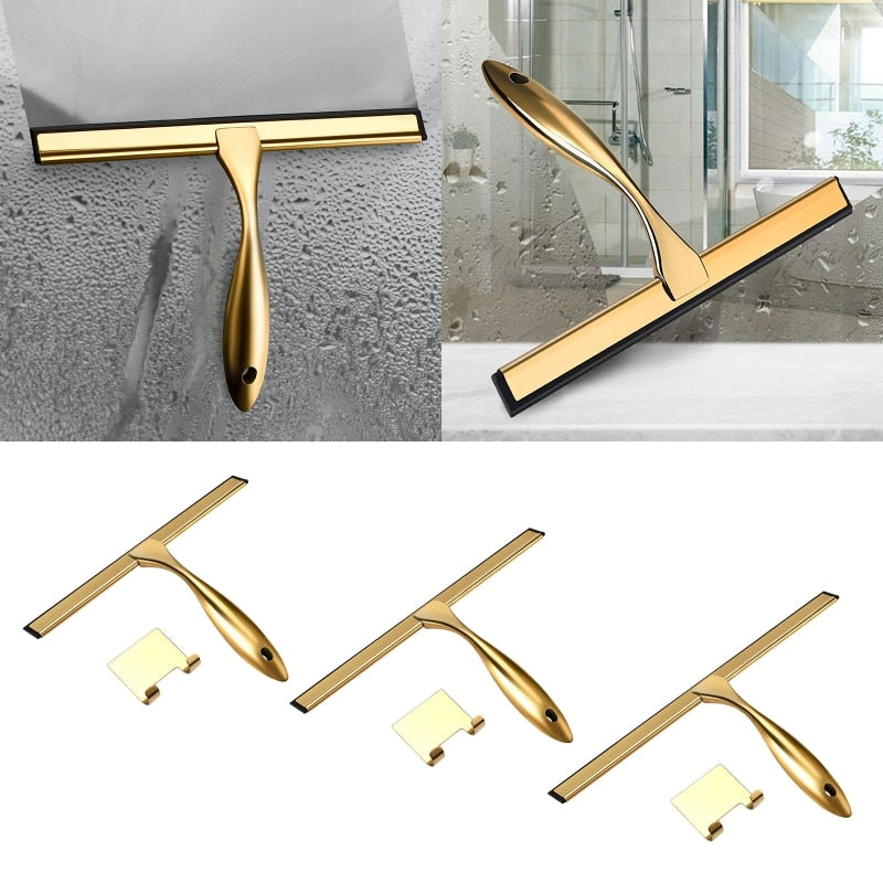 Stainless Steel Shower Squeegee with Silicone Handle - Perfect for Home, Bathroom, Kitchen, Mirrors and Cars (model 667A)